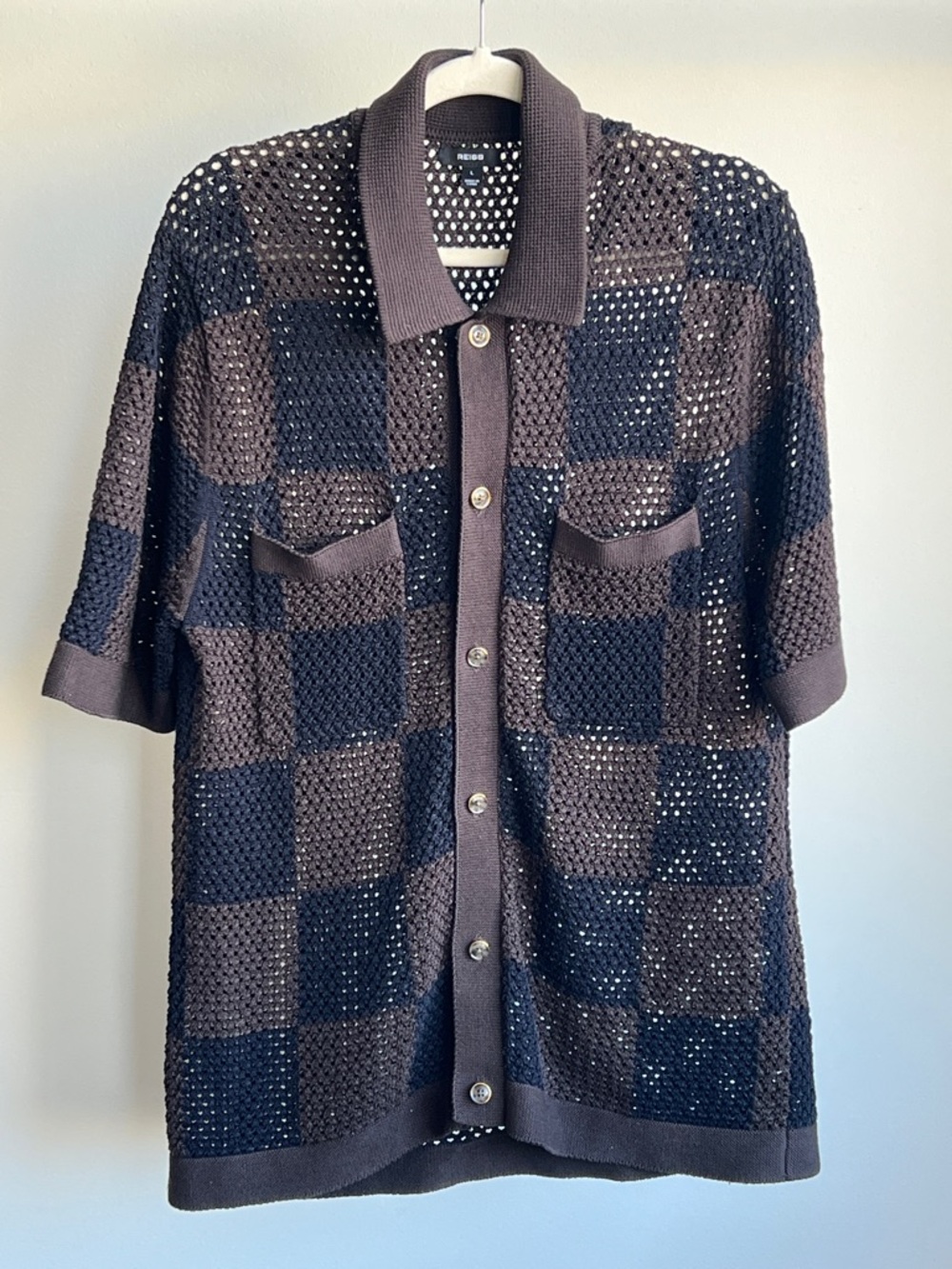 Reiss Crochet Button Polo